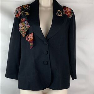 Monkey Wear Black blazer with scarf detail